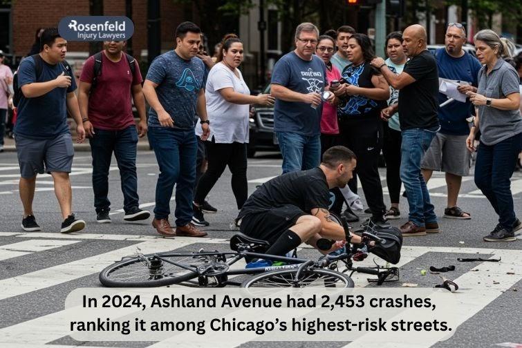 Ashland Avenue in Chicago, site of frequent bicycle accidents