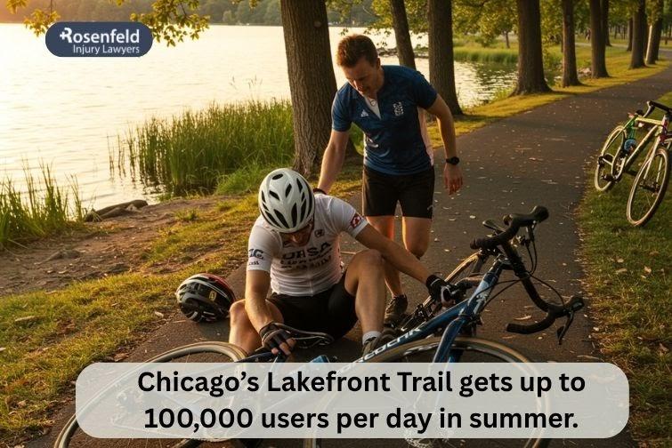 Lakefront in Chicago, site of frequent bicycle accidents