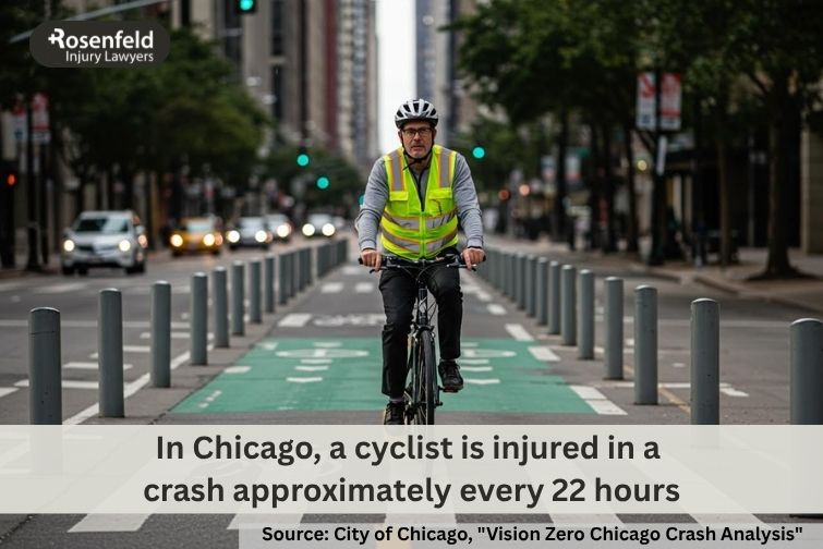 What dangers do cyclists face compared to motorists in Illinois?