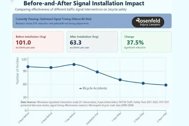 before and after research on traffic lights, speed bumps, and bicyclist crash reduction