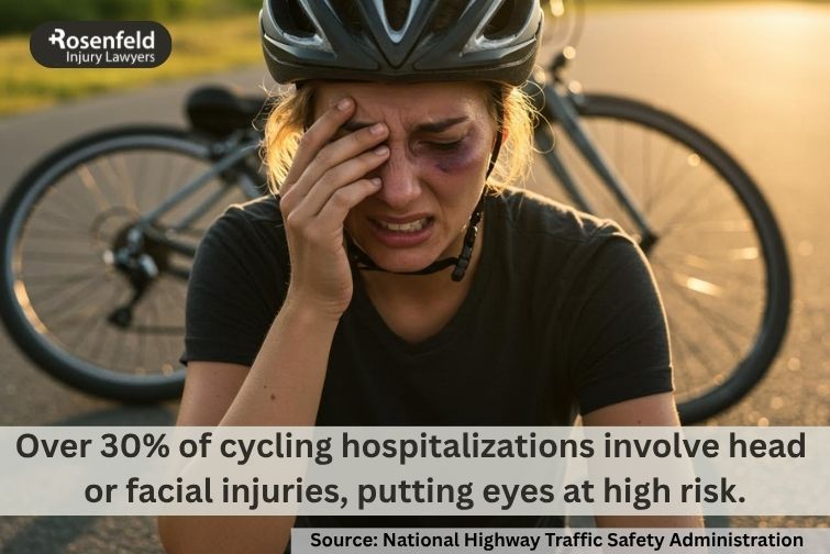 Ocular injuries caused by a serious bicycle accident.