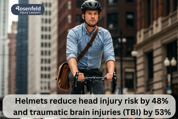 Law firm showing how bicycle helmets reduce risk of severe brain injury and serious head injuries