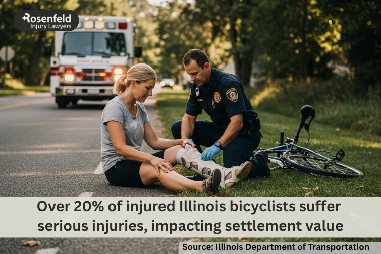 Bicycle accident scene, police reports, records of suffered injuries