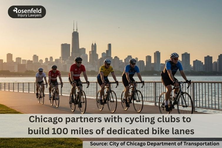 A lawyer discussing legal rights with members of a Chicago bicycling club.