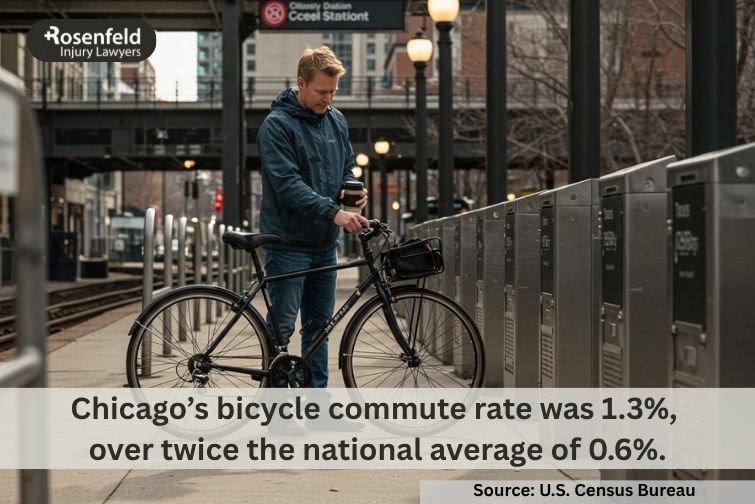 A Chicago bicycle commuter learning about safety laws and legal rights.