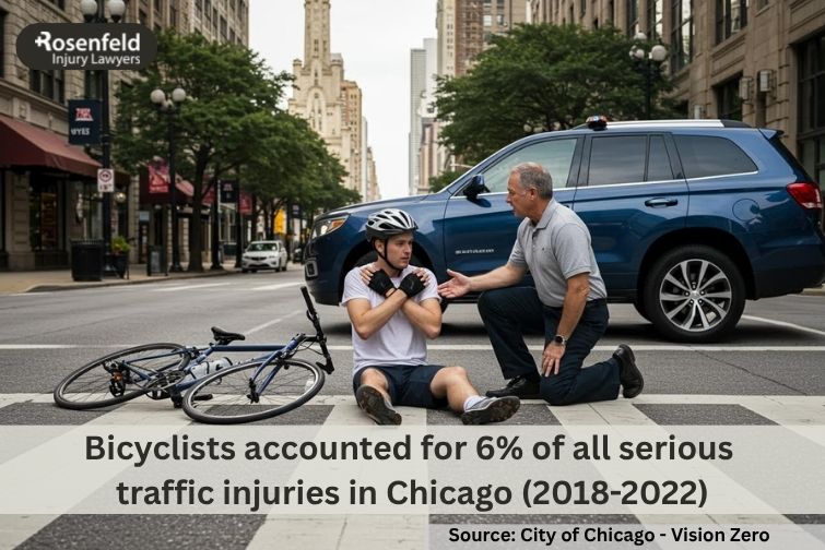Bicycle injury lawyer representing Chicago cyclists hit in a crosswalk accident.