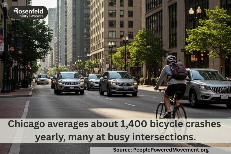 Chicago lawyer advising on the most dangerous intersections for cyclists, including North Avenue and Milwaukee Avenue.