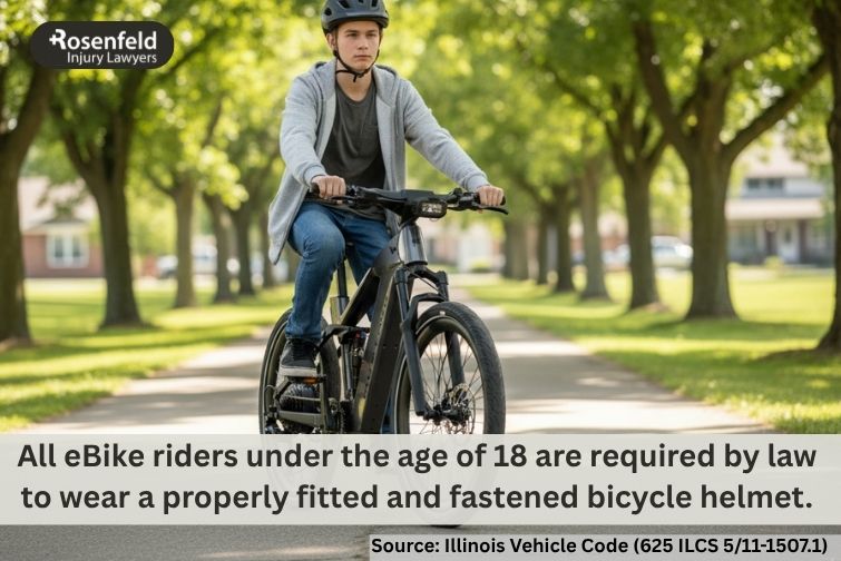 class 1 and class 3 ebike rules and helmet use requirements in Illinois