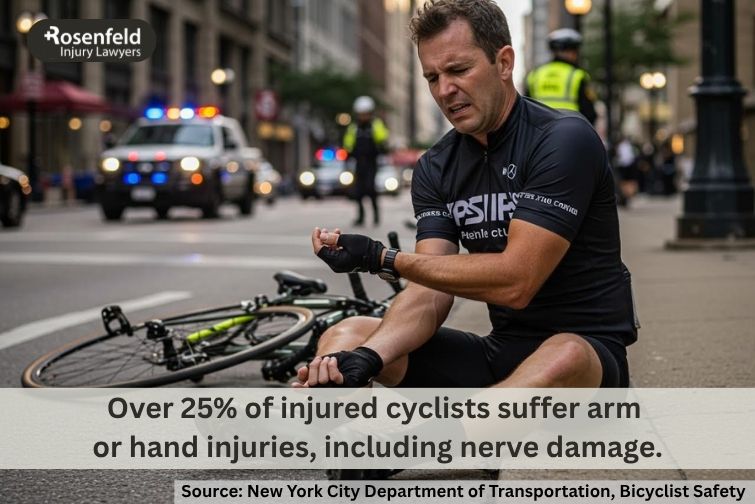 Common injuries sustained in a serious bicycle accident.