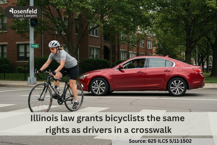 Chicago bicycle accident lawyer representing cyclists injured in a crosswalk.