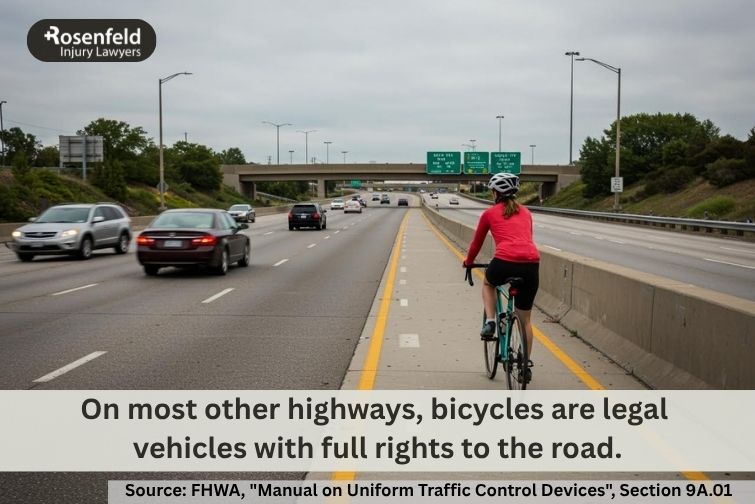 Do cyclists have the same rights as drivers on Illinois highways?