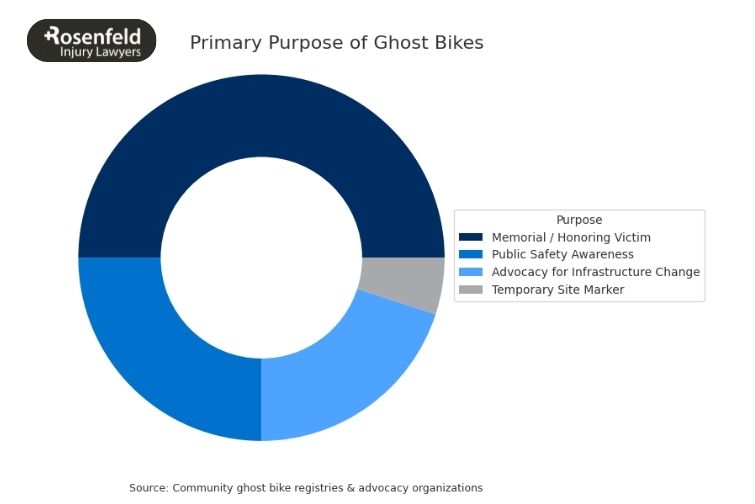 ghost bike in Chicago installed to honor a person killed while riding