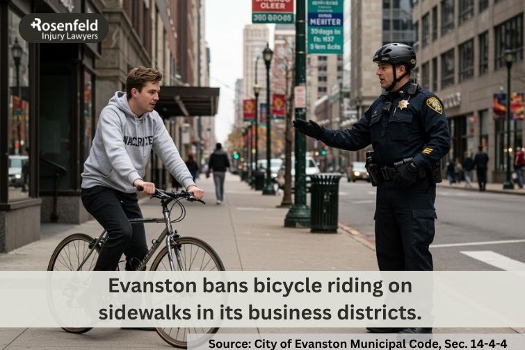 Local laws on cycling on sidewalks in Illinois