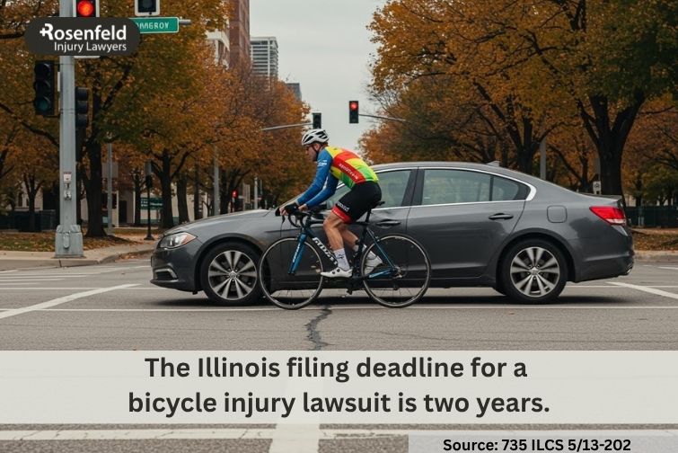 A lawyer explains the time limits for filing a bicycle accident lawsuit in Illinois.
